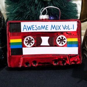Blown Glass Retro Mix Tape Cassette Christmas Ornament